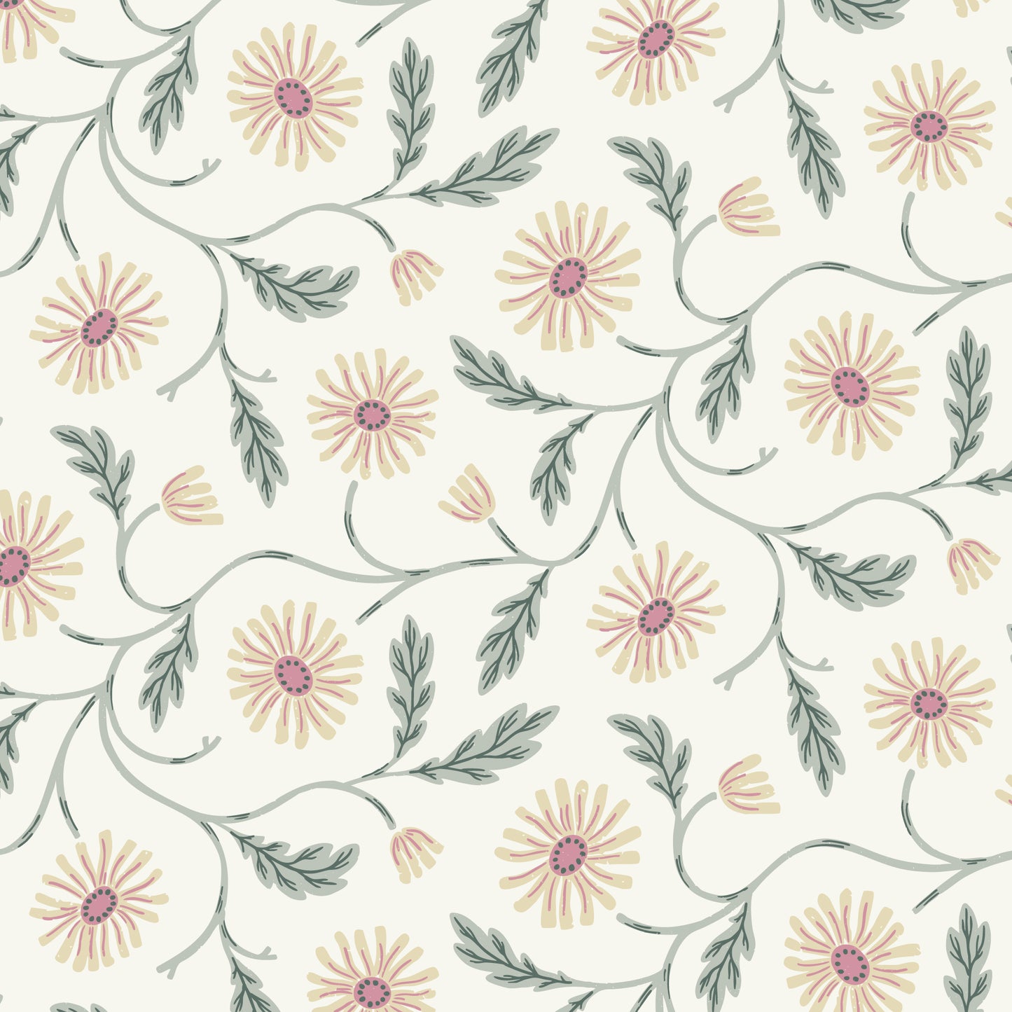 Fall & Flutter- Trailing Floral | Cream