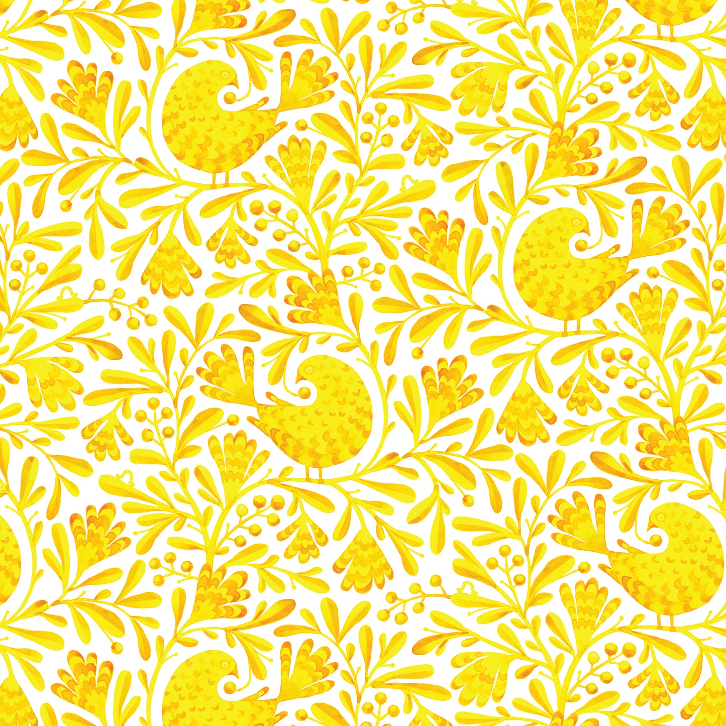 Birds and Branches- Olga | Yellow