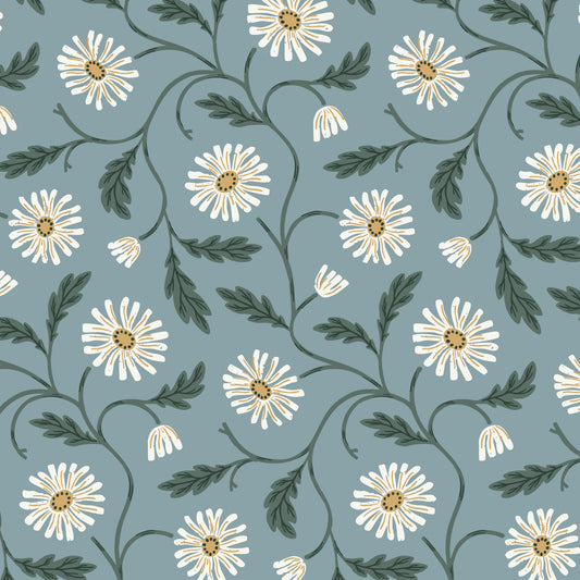 Fall & Flutter- Trailing Floral | Blue