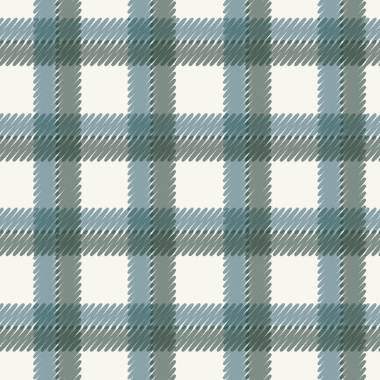 Fall & Flutter- Scribbley Plaid | Blue