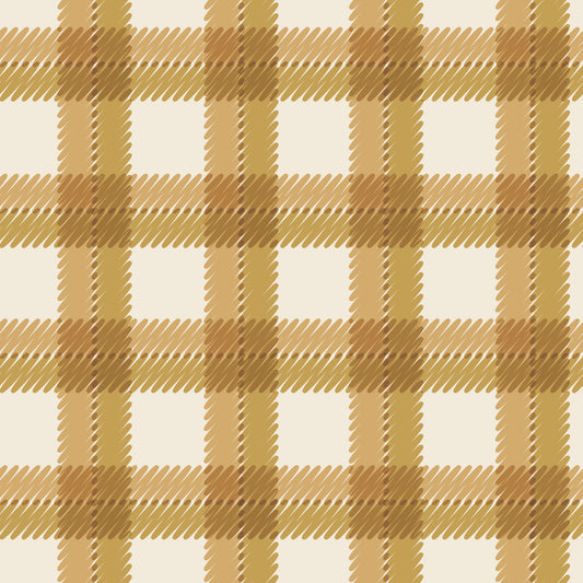 Fall & Flutter- Scribbley Plaid | Gold