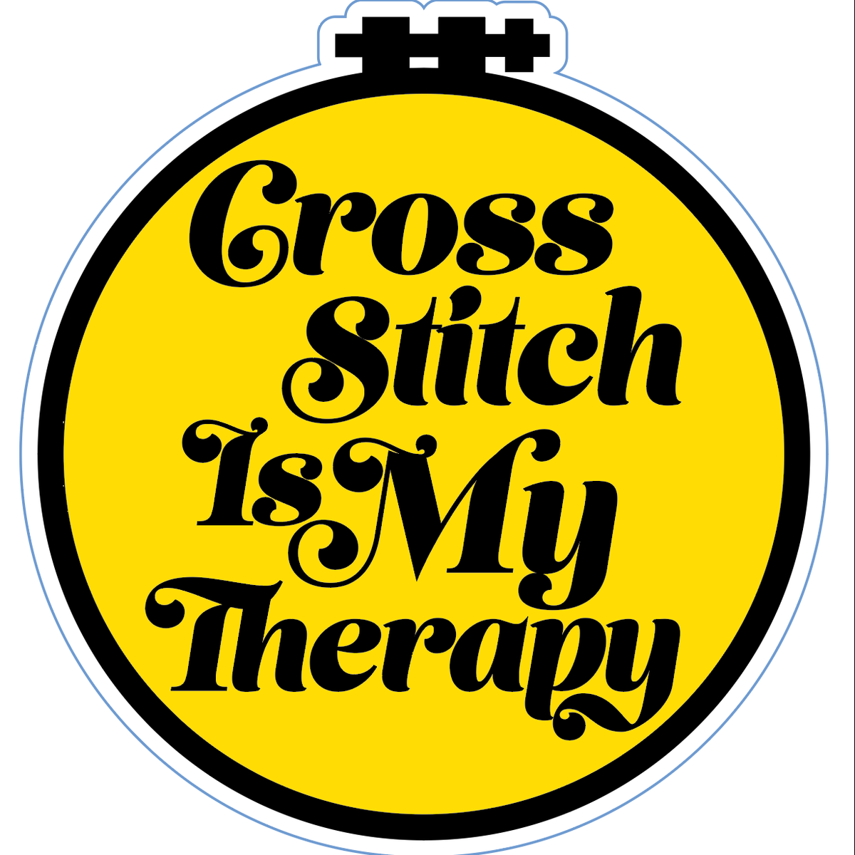 Cross Stitch Is My Therapy Sticker