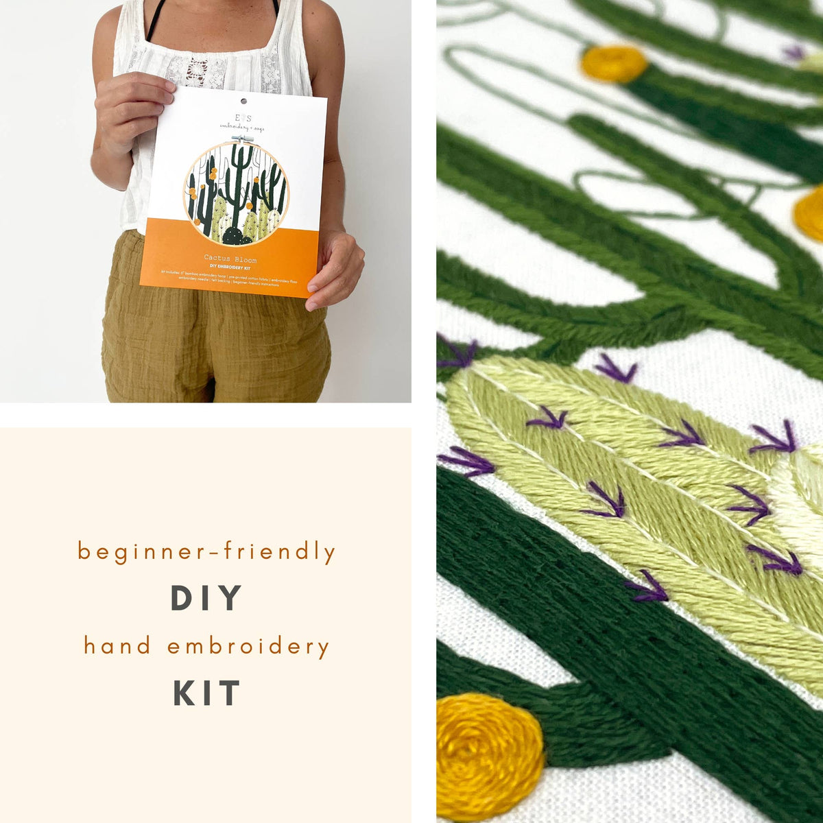 Cactus Bloom - embroidery kit