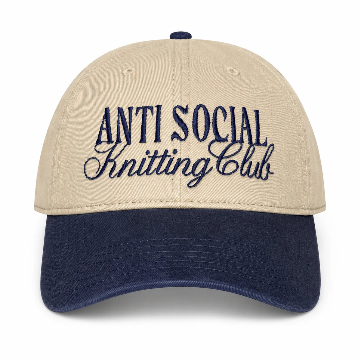 Anti Social Knitting Club-Khaki/Navy