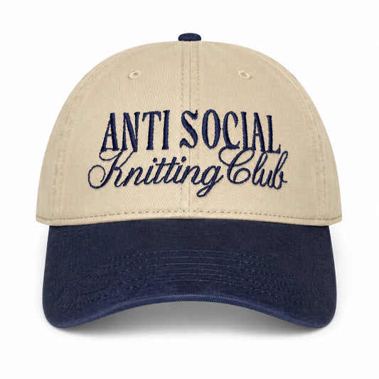 Anti Social Knitting Club-Khaki/Navy